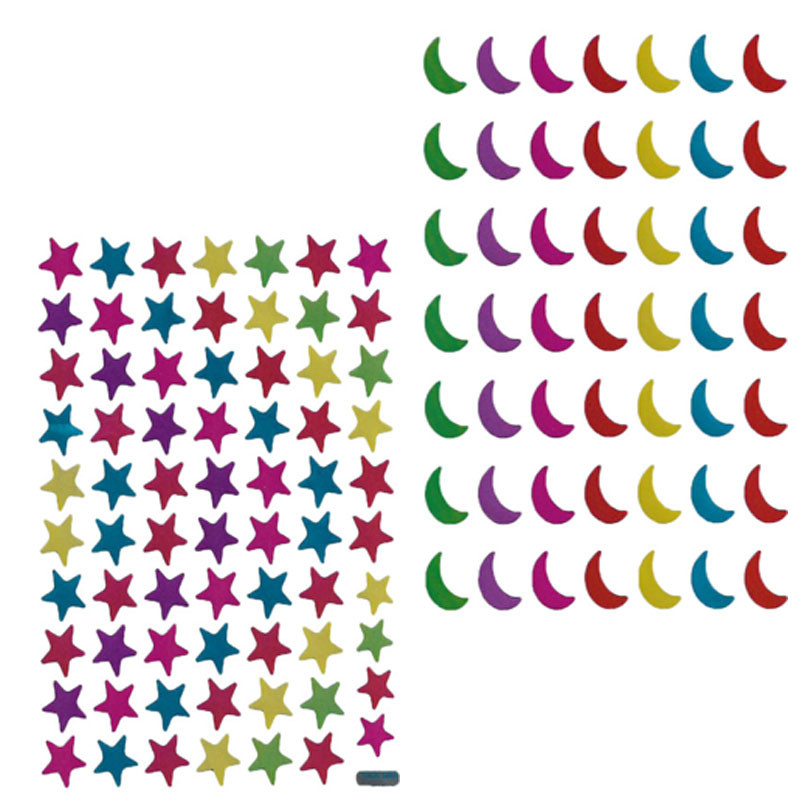 استیکر کودک طرح ماه و ستاره کد FT111 مجموعه 20 عددی