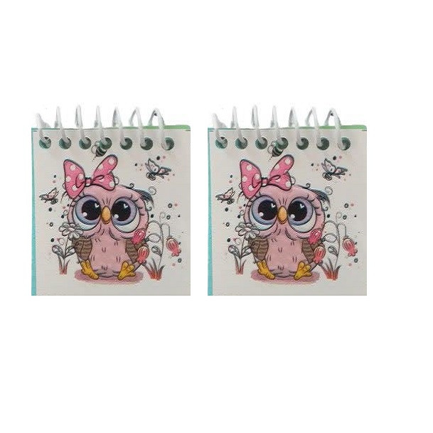 دفترچه یادداشت 30 برگ مدل جغد بسته 2 عددی