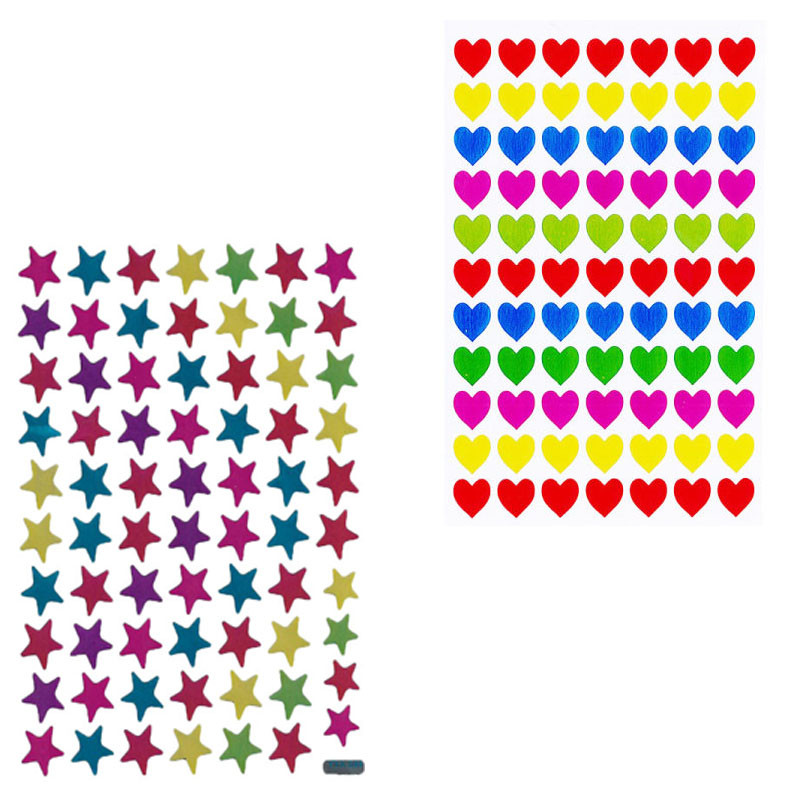 استیکر کودک طرح قلب و ستاره کد FT111 مجموعه 20 عددی