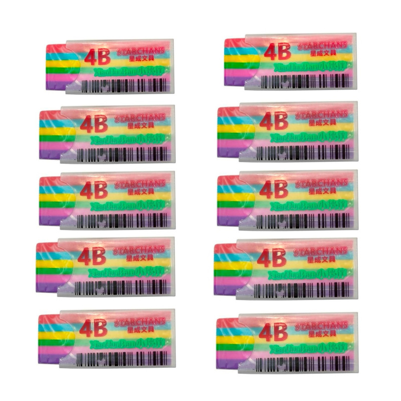 پاک کن مدل رنگین کمانی بودار مجموعه 10 عددی