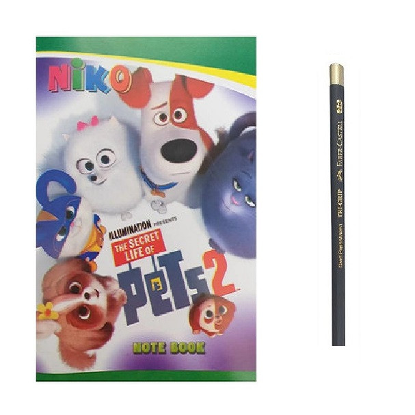 دفتر مشق 60 برگ نیکو مدل سگ های زیبا به همراه مداد