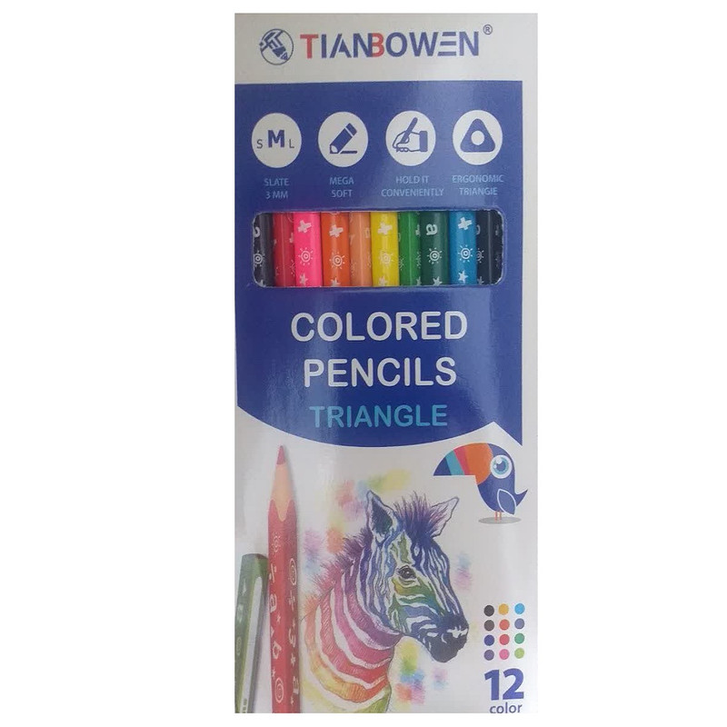 مداد رنگی 12 رنگ تیان مدل اسب کد 001