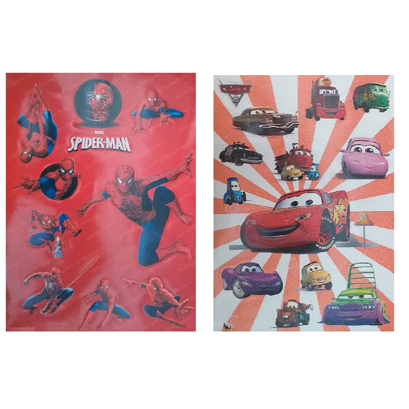 برچسب مدل مکوئین و مرد عنکبوتی بسته 2 عددی