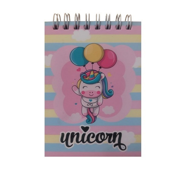 دفترچه یادداشت 70 برگ مدل یونیکورن طرح رنگی کد 001