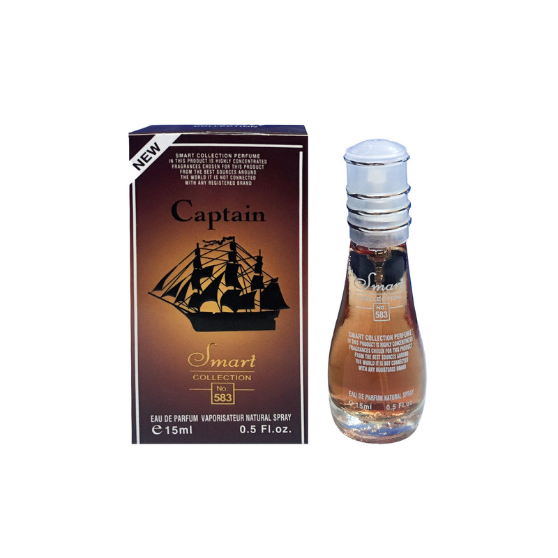 عطر جیبی مردانه اسمارت کالکشن مدل Captain Black کد 583 حجم 15 میلی لیتر