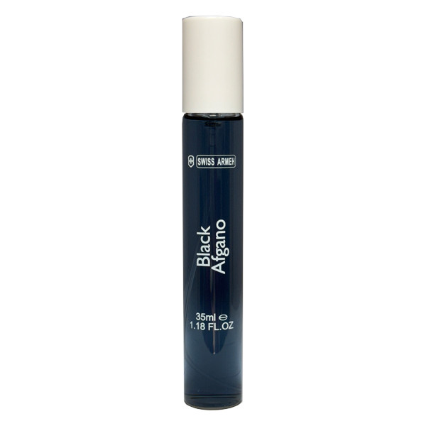 عطر جیبی مردانه سوئیس آرمه مدل BLACK AFQANO با رایحه گرم و تلخ حجم ۳۵ میلی‌لیتر