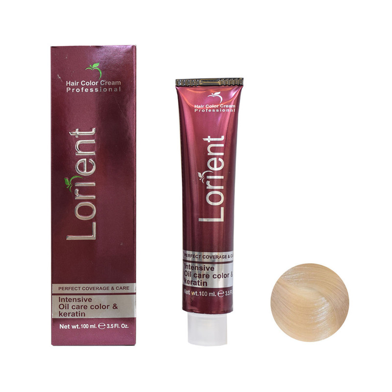 رنگ مو لورینت شماره C10 حجم 100 میلی لیتر رنگ بلوند نقره ای پلاتینه