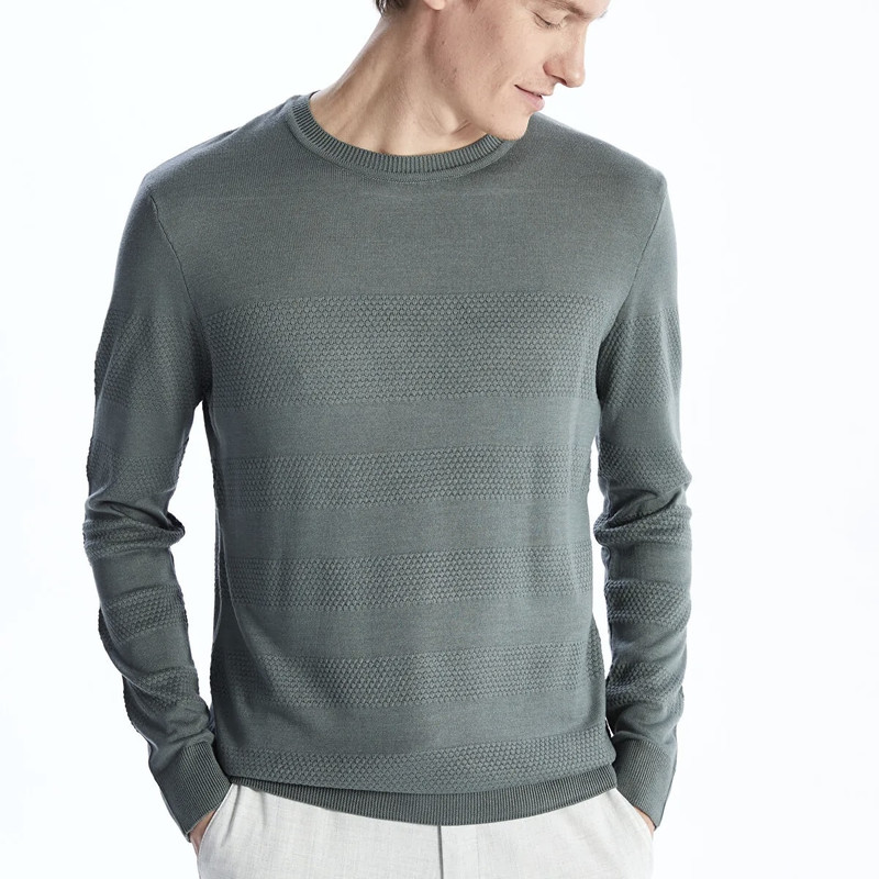 پلیور یقه گرد مردانه ال سی وایکیکی مدل سوپر تریکو ول سافت