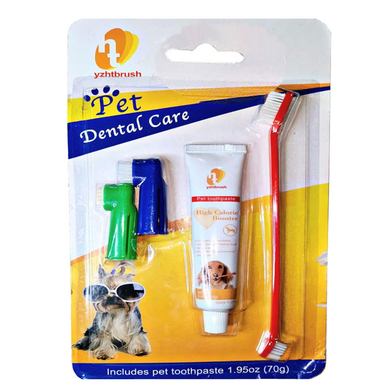 ست مسواک و خمیر دندان سگ و گربه  مدل yzhtbrush