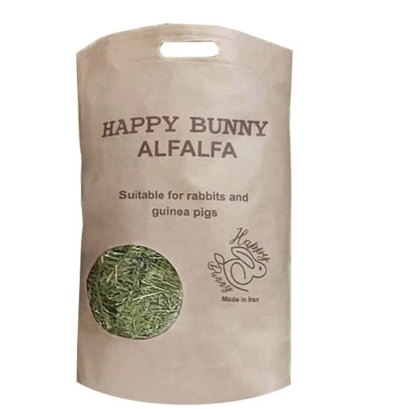 یونجه خشک خرگوش و خوکچه هپی بانی مدل طعم هویج وزن 1000 گرم