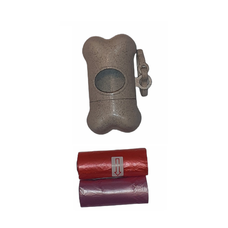 کیسه جمع آوری فضولات حیوانات خانگی کد 02 بسته 2 عددی به همراه محفظه