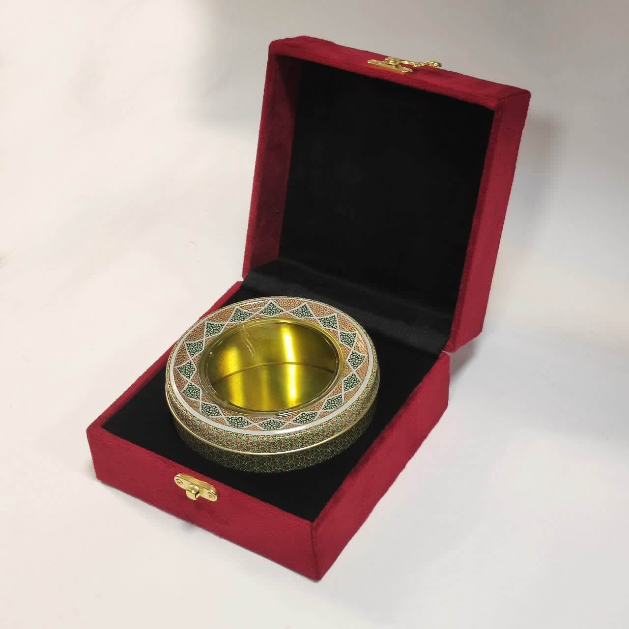 ظرف کادویی زعفران مناسب 25 گرم مخملی 2115