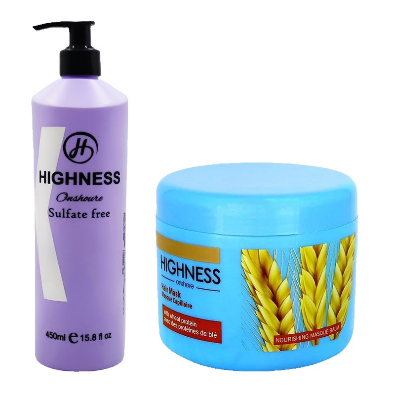 شامپو تقویت کننده و ترمیم کننده مو هاینس مدل S.F حجم 450 میلی لیتر به همراه ماسک مو هاینس مدل جوانه گندم حجم 500 میلی لیتر