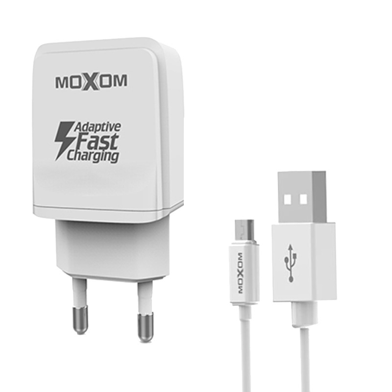 شارژر دیواری موکسوم مدل KH-31Y به همراه کابل تبدیل microUSB
