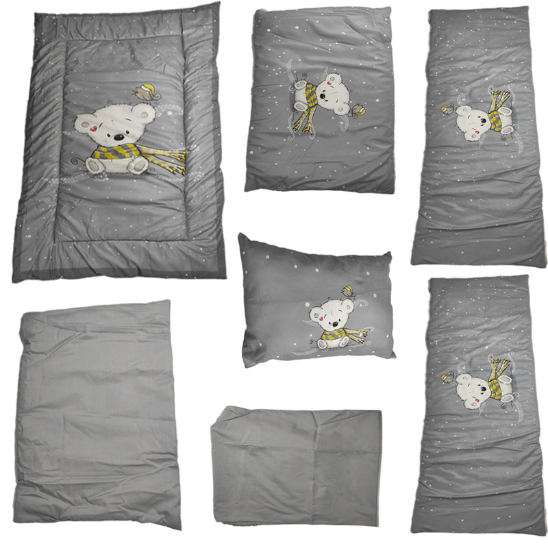 سرویس روتختی نوزاد مدل خرس شالدار کد 1 مجموعه 7 عددی