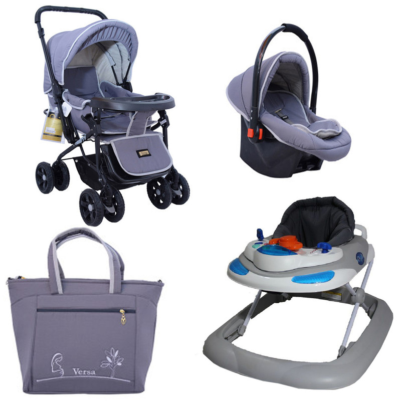 ست کالسکه و کریر مدل درختی کد 1089 به همراه روروئک و ساک لوازم کودک