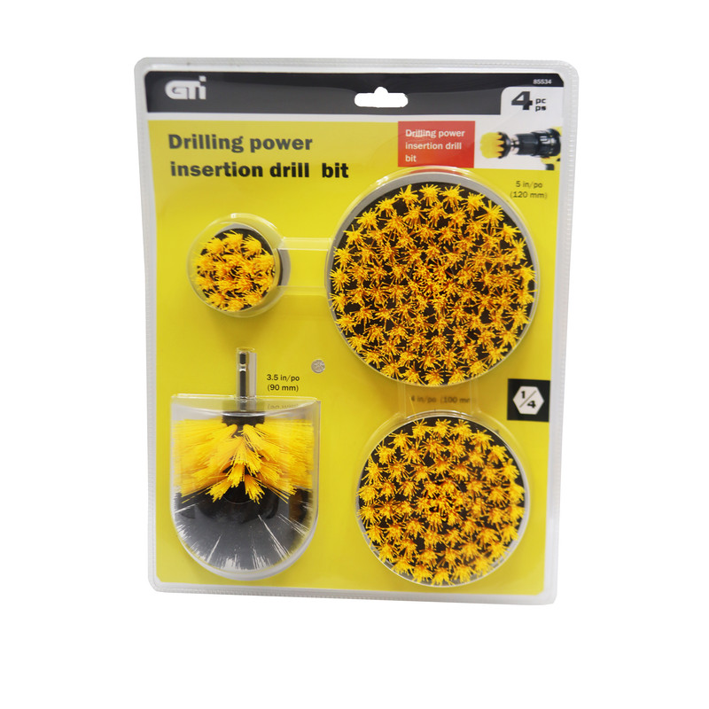 فرچه مبل شوی سر دریلی جی تی آی مدل YP-85534/2-3.5-4/5INCH مجموعه 4 عددی 