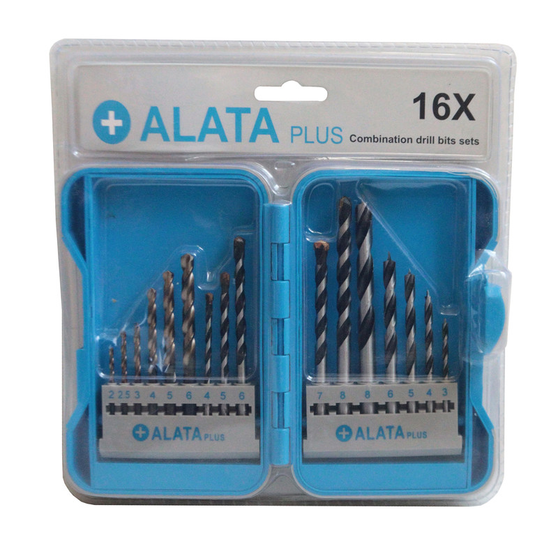 مته فلز و چوب و بتن آلاتا پلاس مدل YP-2-2.5-3-4-5-6-8MM مجموعه 16 عددی