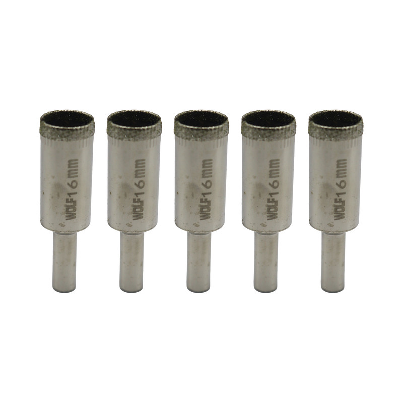 مته گرد بر شیشه ولف مدل YP-016 سایز 16 میلی متر مجموعه 5 عددی 