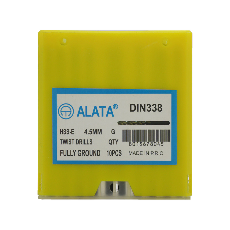 مته آهن آلاتا مدل YP-HSS-E-DIN338-04.5MM سایز 4.5 میلی متر مجموعه 10عددی 