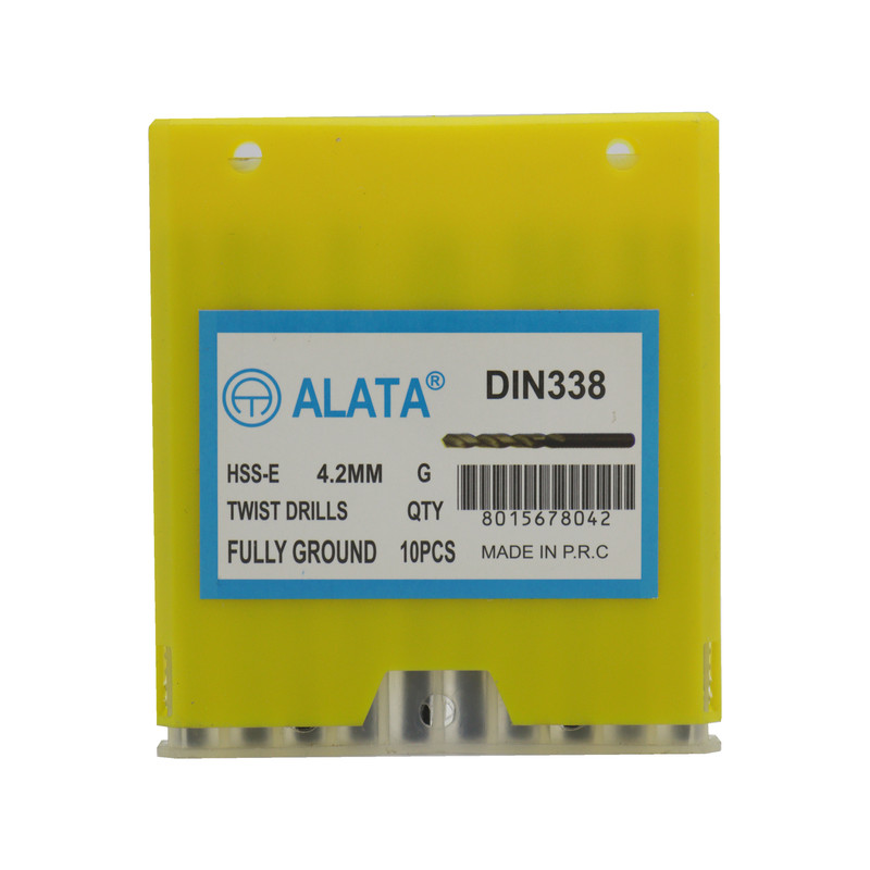 مته آهن آلاتا مدل YP-HSS-E-DIN338-04.2MM سایز 4.2 میلی متر مجموعه 10عددی 
