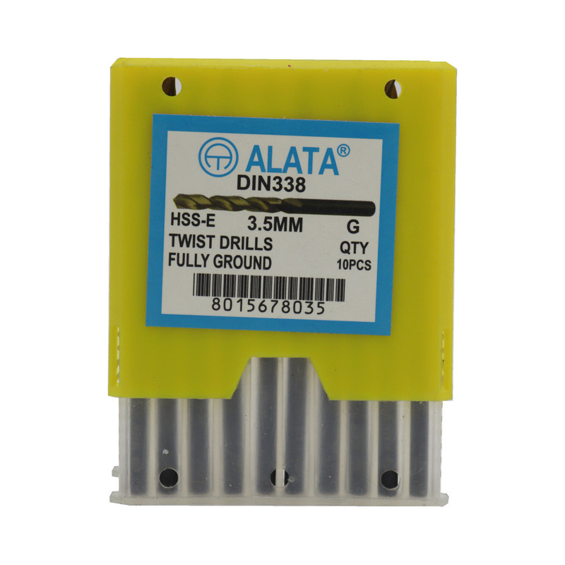 مته آهن آلاتا مدل YP-HSS-E-DIN338-03.5MM سایز 3.5 میلی متر مجموعه 10عددی 