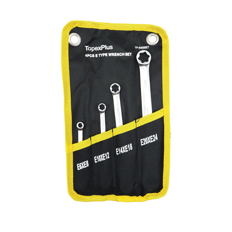 آچار دوسر رینگی ستاره ای تاپکس مدل E کد YP-TP-S400SET مجموعه 4 عددی 