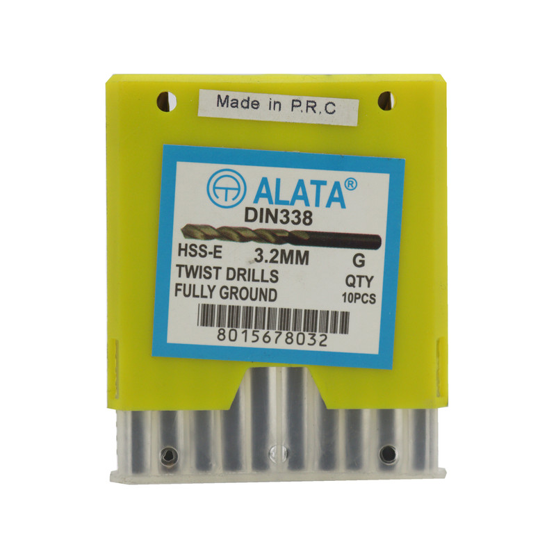 مته آهن آلاتا مدل YP-HSS-E-DIN338-03.2MM سایز 3.2 میلی متر مجموعه 10عددی 