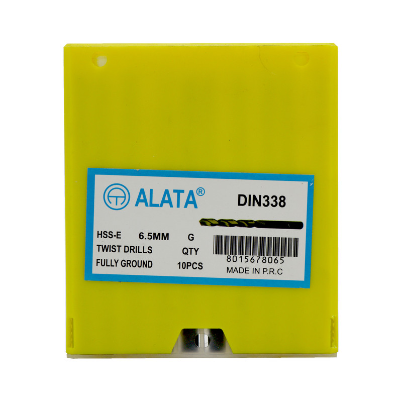 مته آهن آلاتا مدل YP-HSS-E-DIN338-06.5MM سایز 6.5 میلی متر مجموعه 10عددی 