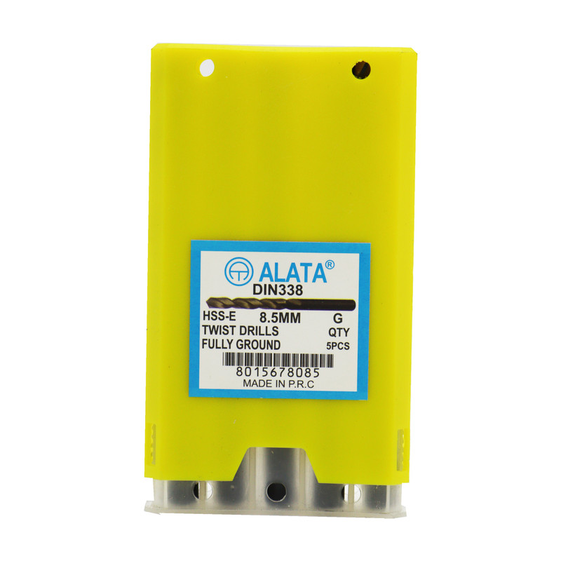 مته آهن آلاتا مدل YP-HSS-E-DIN338-08.5MM سایز 8.5 میلی متر مجموعه 5 عددی 