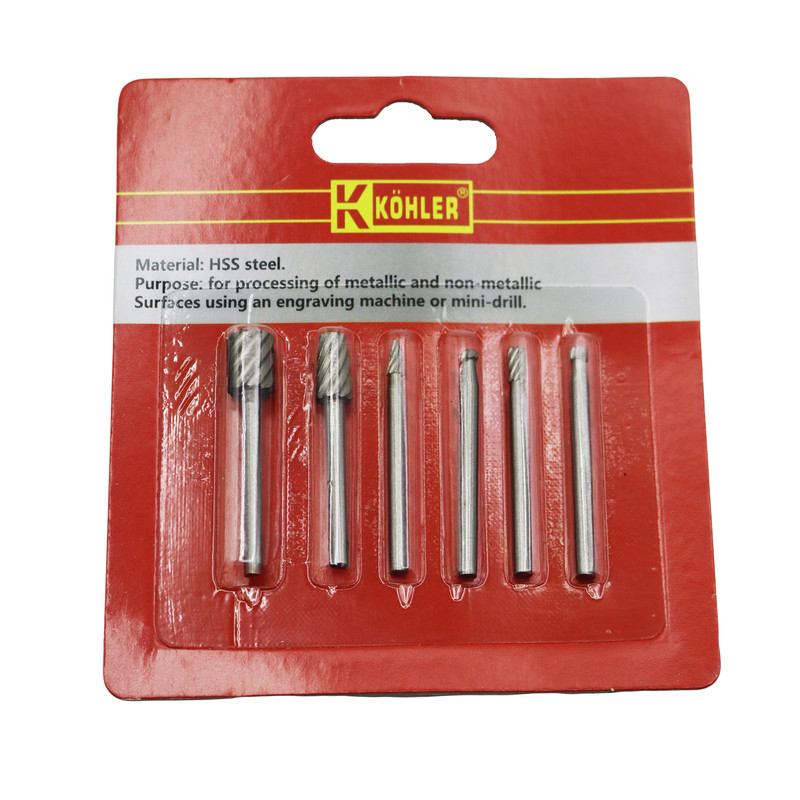 فرز چوب ساب الماسه کوهلر مدل شیار باز کد YP-3.17MM-4CM مجموعه 6 عددی