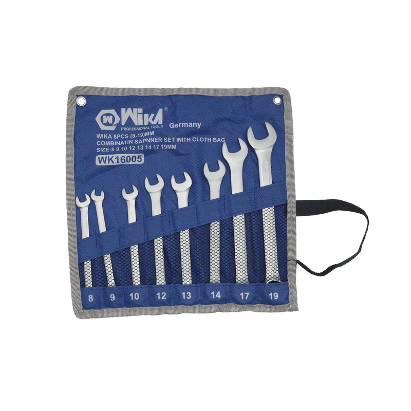 آچار یکسر تخت و یکسر رینگی ویکا مدل YP-WK16005-8/19MM  مجموعه 8 عددی 