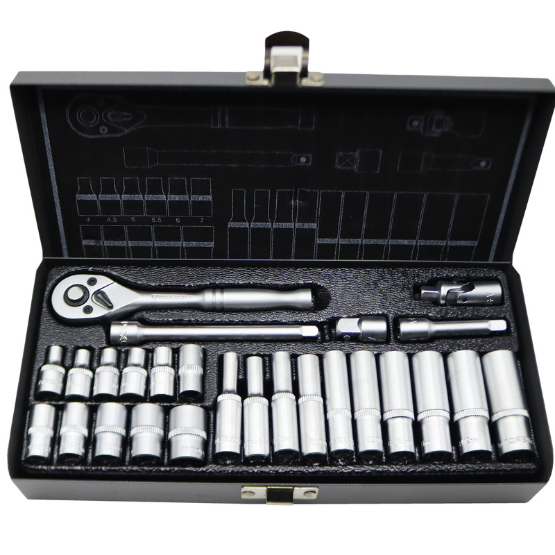 آچار بکس تاپکس مدل YP-1/4INCH-027 مجموعه 27 عددی