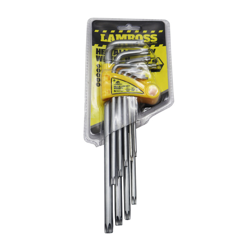 آچار آلن لامبوس مدل ستاره ای کد YP-09 مجموعه 9 عدددی  