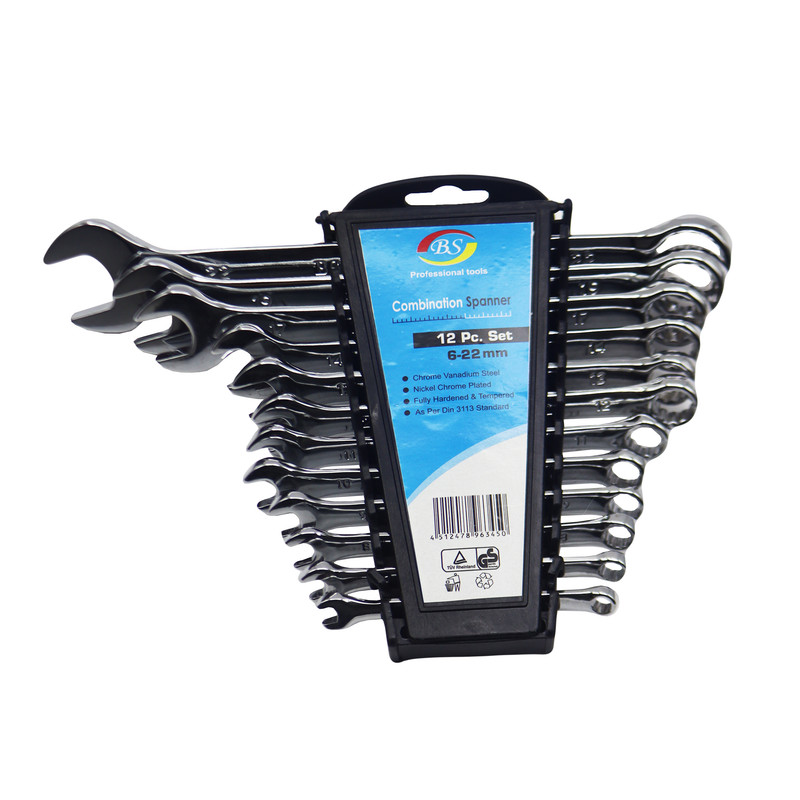 آچار یکسر تخت و یکسر رینگی بی اس مدل  YP-BS-PELEKANI مجموعه 12 عددی