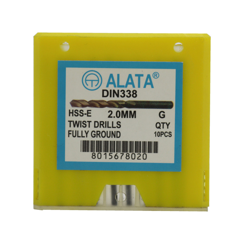 مته آهن آلاتا مدل YP-HSS-E-DIN338-02MM سایز 2 میلی متر مجموعه 10عددی 