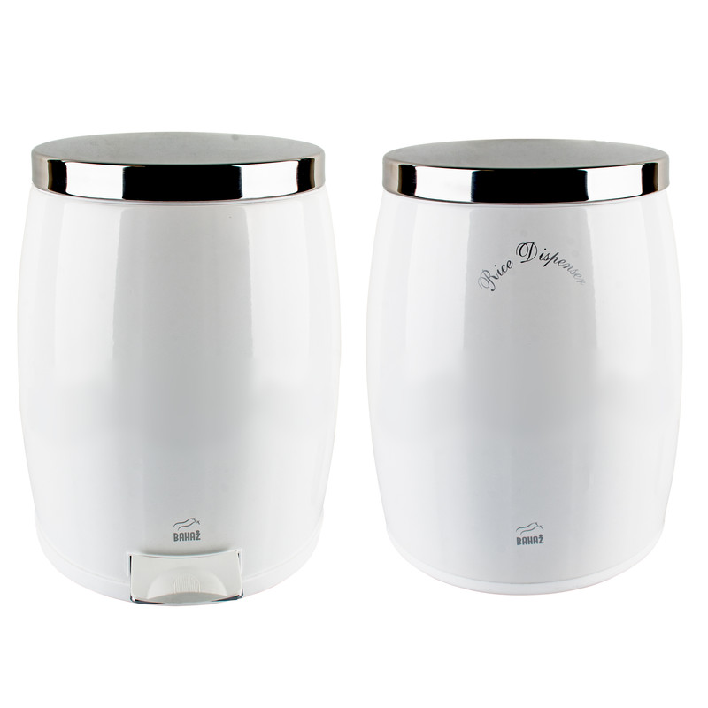 سطل زباله پدالی بهاز کالا مدل خمره ای کد DR stil-14L به همراه ظرف برنج