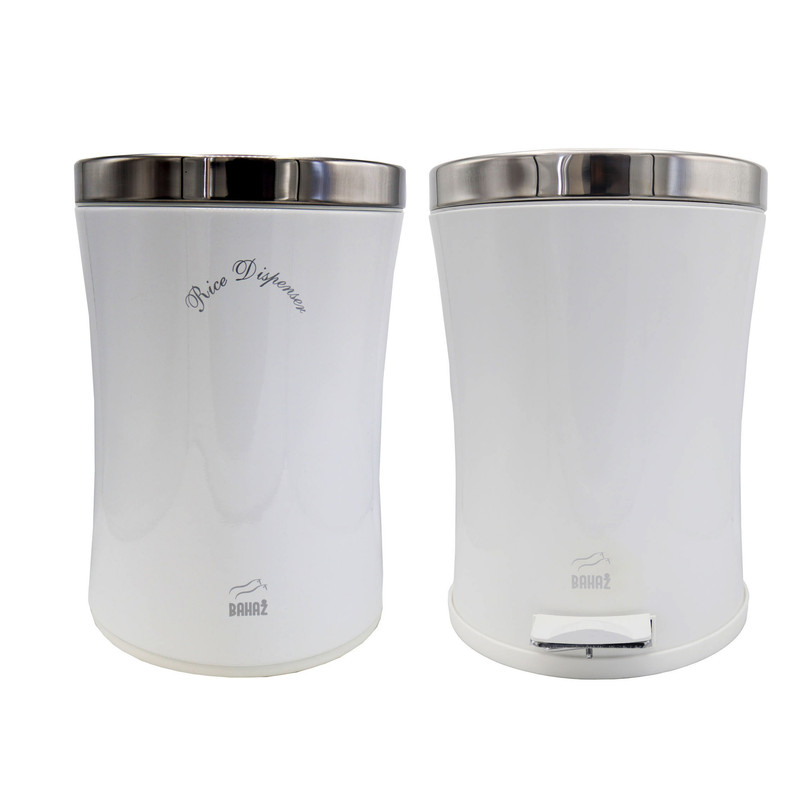 سطل زباله پدالی بهازکالا مدل کمرباریک کد DR stil-14L به همراه ظرف برنج