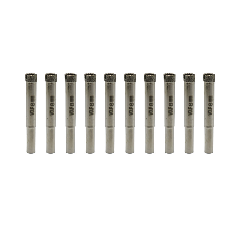 مته گرد بر شیشه ولف مدل YP-08 سایز 8 میلی متر مجموعه 10 عددی 