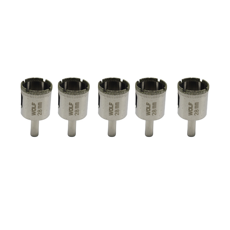 مته گرد بر شیشه ولف مدل YP-028 سایز 28 میلی متر مجموعه 5 عددی 