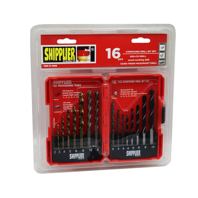 مته آهن و چوب و بتن شیپلر مدل YP-016 مجموعه 16 عددی 