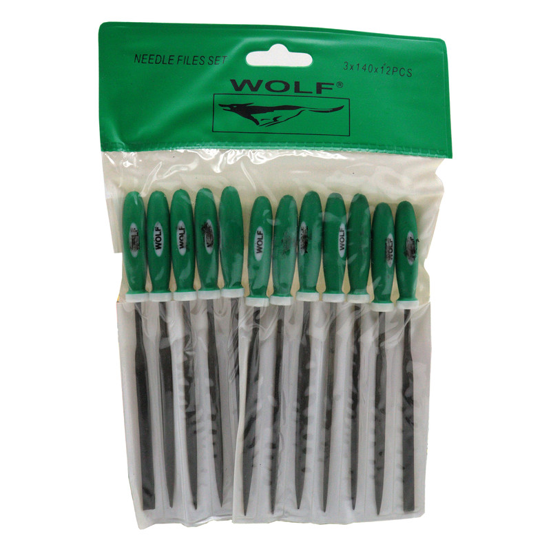 سوهان فلز ولف مدل دم موشی کد YP-3*140 مجموعه 12 عددی