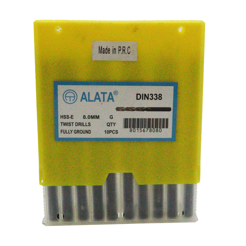  مته آهن آلاتا مدل YP-HSS-E-DIN338-08MM سایز 8 میلی متر مجموعه 10عددی 