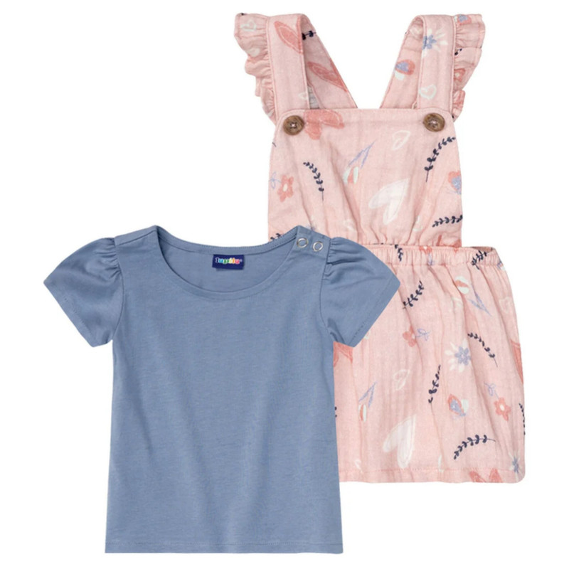 ست تی شرت و سارافون نوزادی لوپیلو مدل ger973