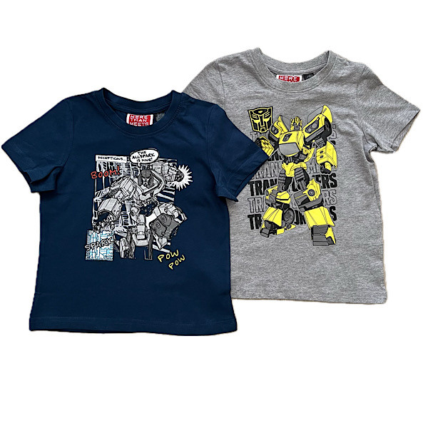 تی شرت آستین کوتاه پسرانه مدل ترنسفورمر مجموعه دو عددی