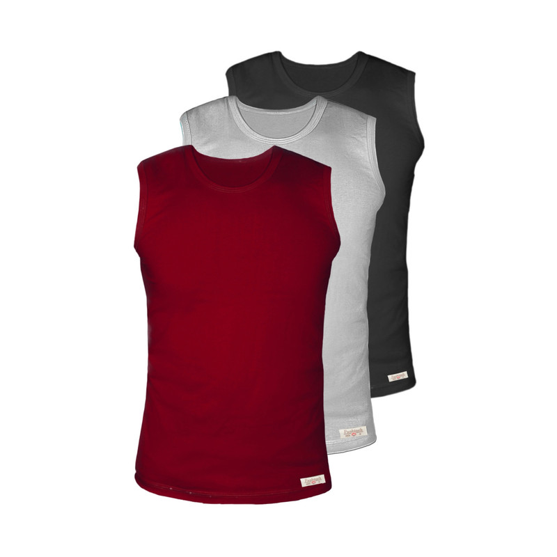 زیرپوش بدون آستین مردانه پنبینه مدل نخ پنبه خالص صادراتی مجموعه 3 عددی