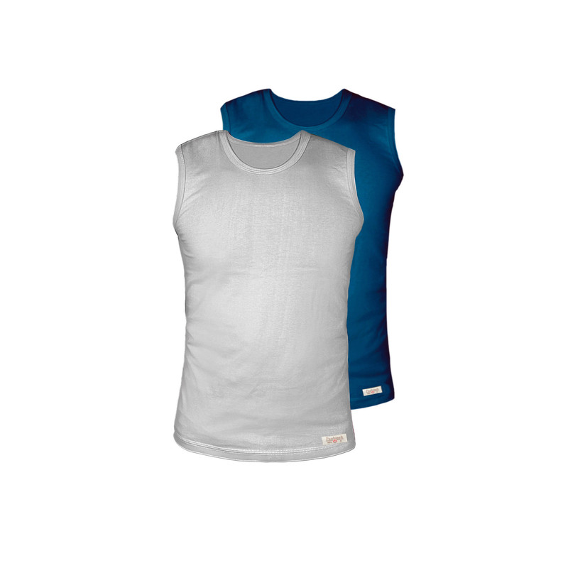 زیرپوش بدون آستین مردانه پنبینه مدل نخ پنبه خالص صادراتی مجموعه 2 عددی