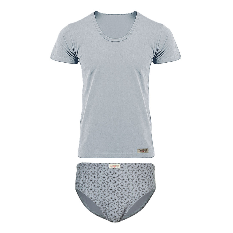 ست شورت و زیرپوش مردانه پنبینه مدل نخ پنبه خالص صادراتی طرح ترمه