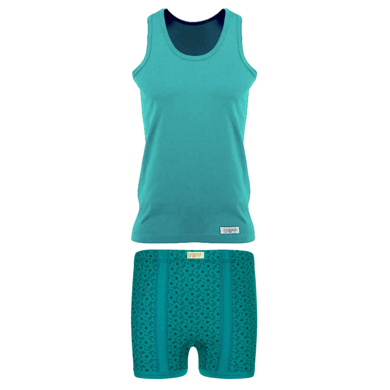 ست شورت و زیرپوش مردانه پنبینه مدل نخ پنبه خالص صادراتی طرح ترمه