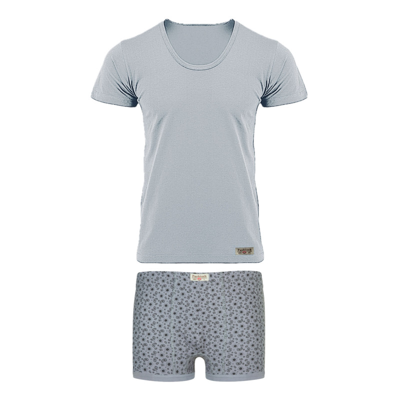 ست شورت و زیرپوش مردانه پنبینه مدل نخ پنبه خالص صادراتی طرح ترمه